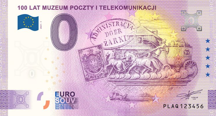 Plakat 100-lecie Muzeum Poczty i Telekomunikacji we Wrocławiu Banknot 0 EUR