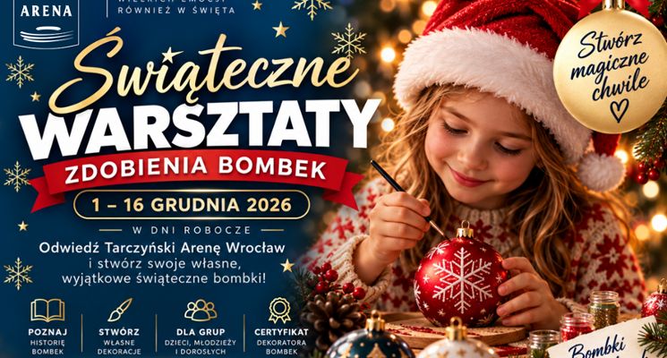 Plakat Świąteczne warsztaty zdobienia bombek