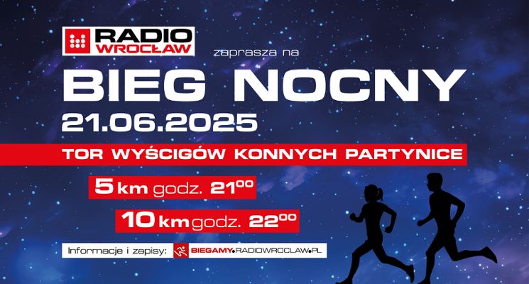 Plakat Nocny bieg Radia Wrocław