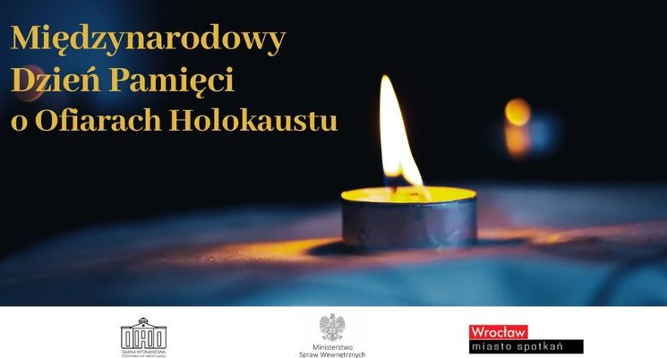Plakat Wrocławskie Obchody Międzynarodowego Dnia Pamięci o Ofiarach Holokaustu