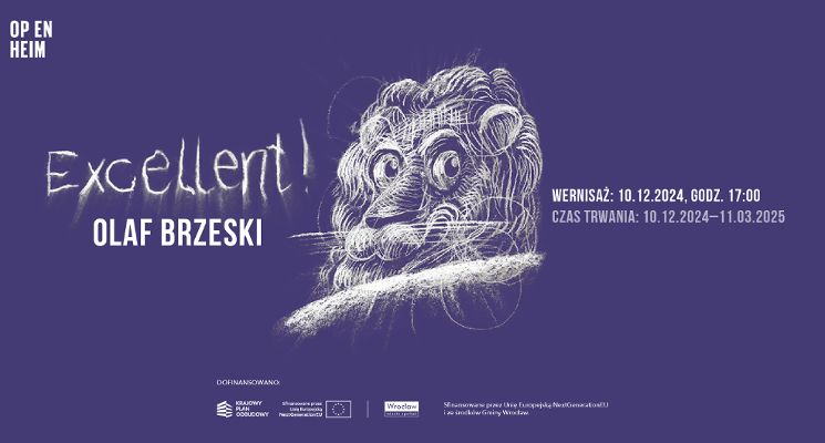 Plakat Wystawa „Excellent!” Olafa Brzeskiego w OP ENHEIM
