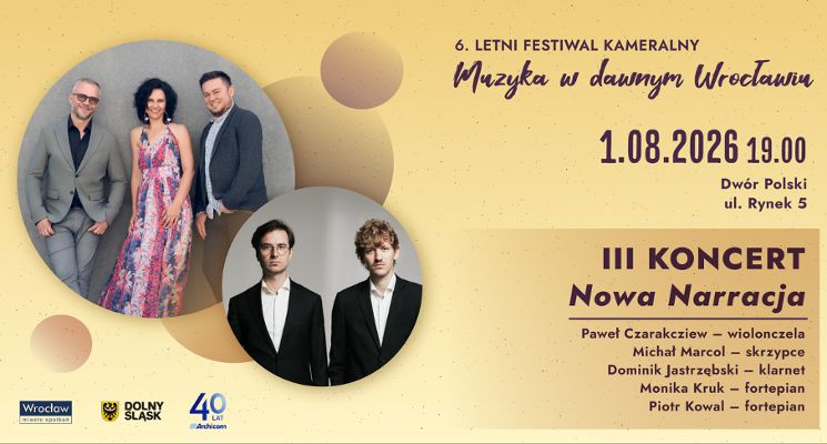 Plakat Letni Festiwal Kameralny "Muzyka w dawnym Wrocławiu"