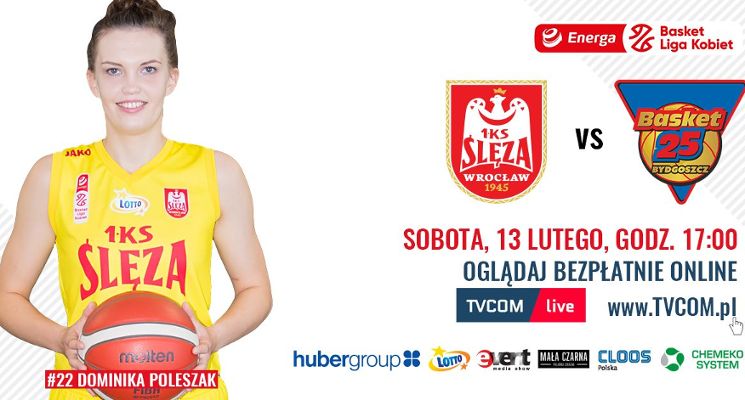 Plakat Basket Liga Kobiet: Ślęza Wrocław vs. Basket 25 Bydgoszcz
