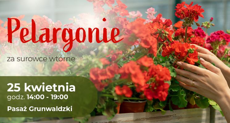 Plakat Pelargonie za surowce wtórne