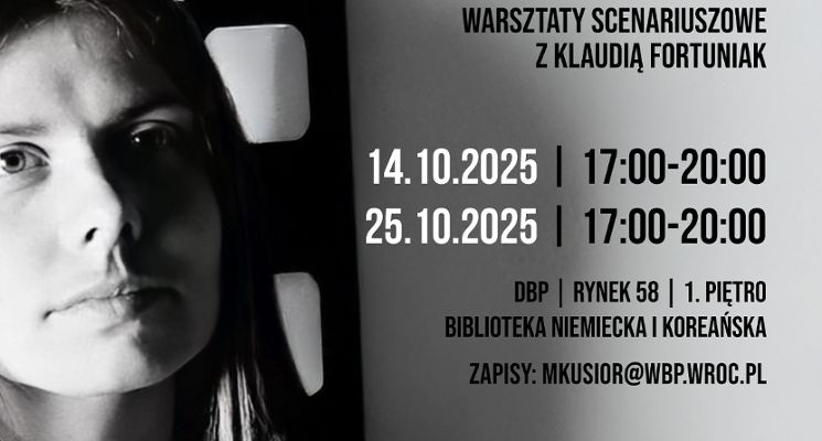 Plakat Warsztaty scenariuszowe z Klaudią Fortuniak