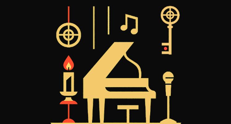 Plakat Andrzejki z polską piosenką