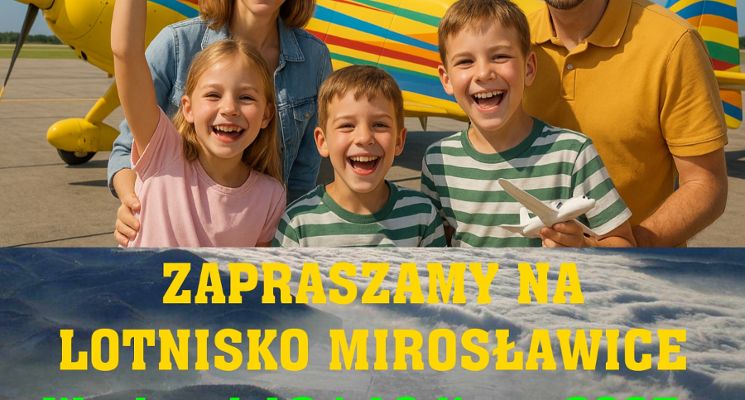 Plakat Warsztaty dla dzieci i rodziców na lotnisku Mirosławice