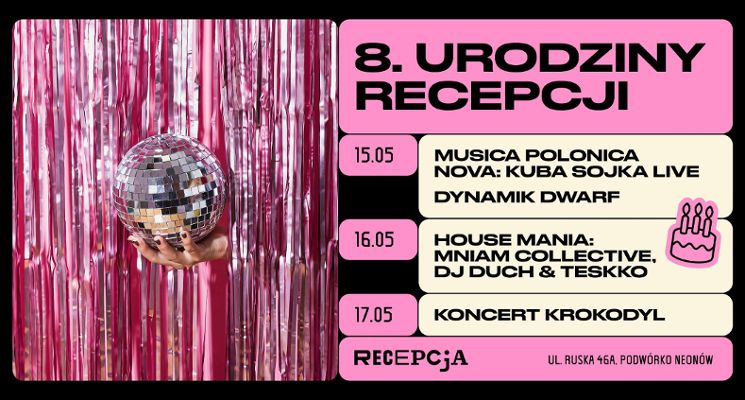 Plakat 8 Urodziny Recepcji