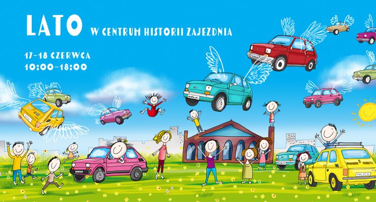 Plakat Lato w Centrum Historii Zajezdnia / Літо в Центрі історії «Заєздня»