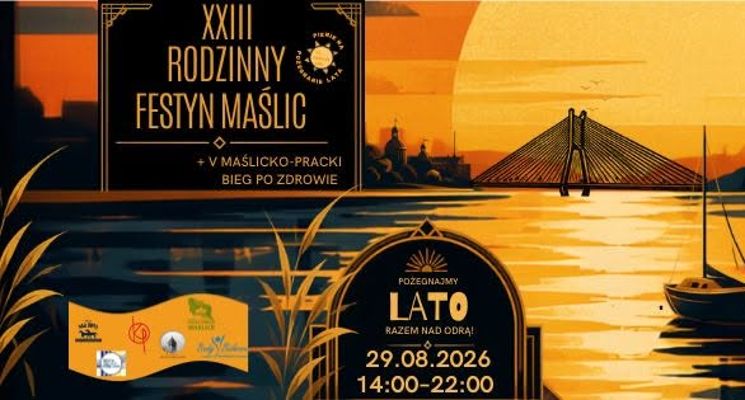 Plakat XXIII Rodzinny Festyn Maślic - Piknik na pożegnanie lata Pa Maśliczne lato 2026