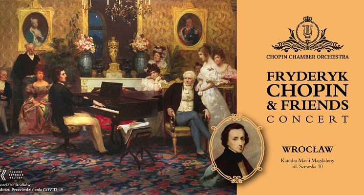 Plakat Chopin & Friends – koncerty fortepianowe w Katedrze Marii Magdaleny