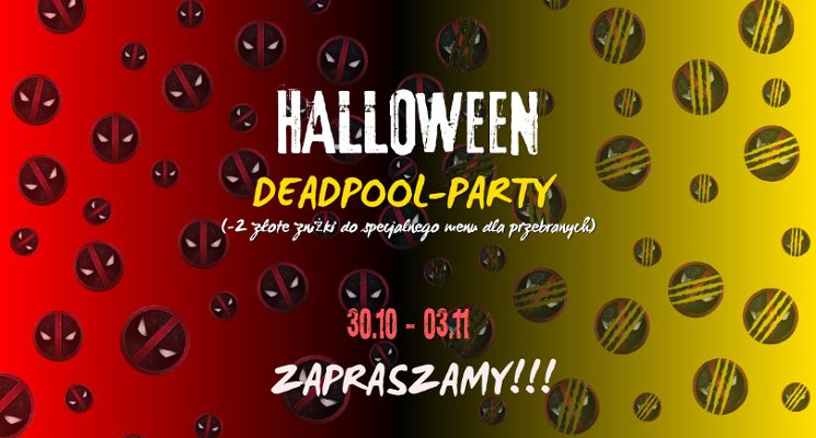 Plakat Halloween Deadpool Party w Cybermachinie