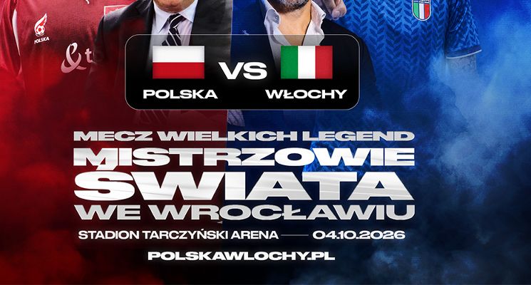 Plakat Mecz wielkich legend. Mistrzostwa Świata we Wrocławiu