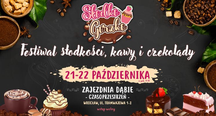 Plakat Słodko Gorzko - festiwal rzemieślniczych słodkości i kawy