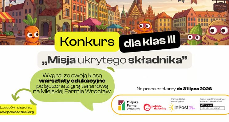 Plakat Konkurs dla klas trzecich i czwartych publicznych szkół podstawowych „Misja ukrytego składnika”