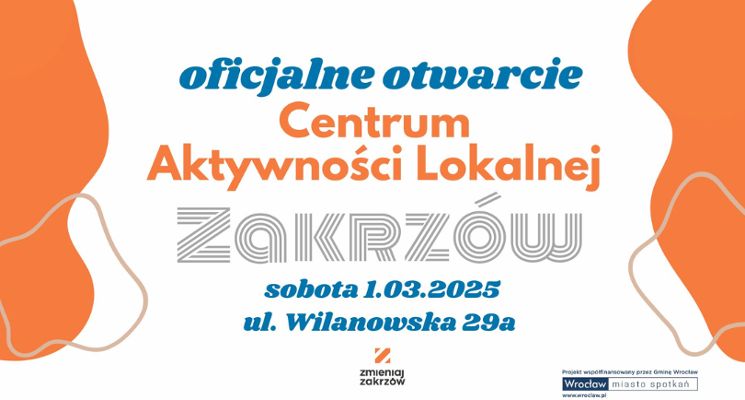 Plakat Otwarcie Centrum Aktywności Lokalnej Zakrzów