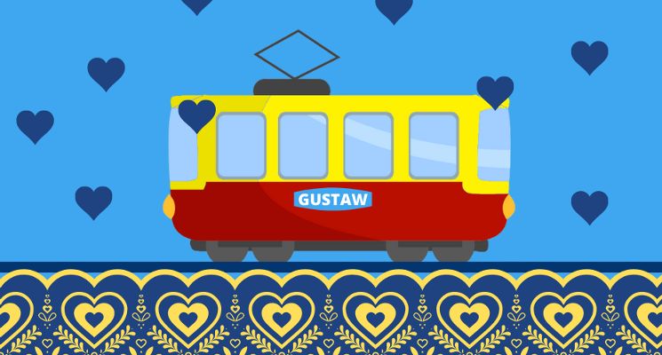 Plakat Walentynkowy tramwaj MPK