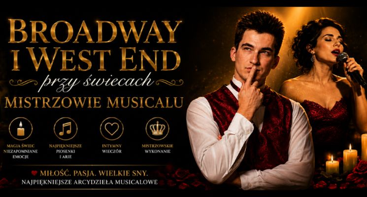 Plakat Broadway i West End przy świecach - Mistrzowie Musicalu