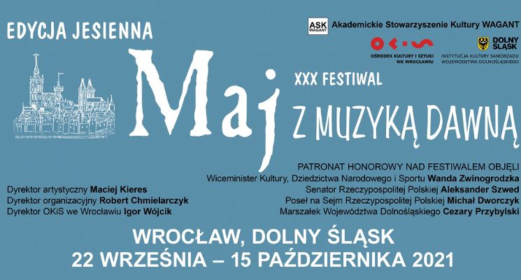 Plakat Międzynarodowy Festiwal Maj z Muzyką Dawną 2021