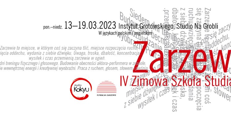Plakat Zarzewie. IV Zimowa Szkoła Studia Kokyu