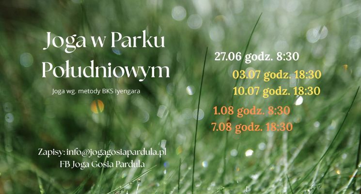 Plakat Joga w Parku Południowym