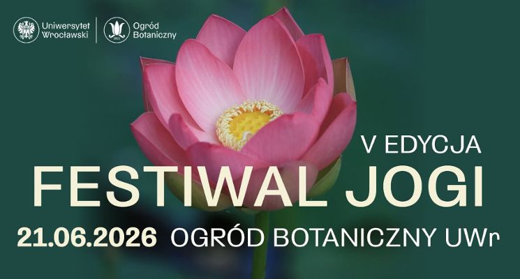 Plakat V Festiwal Jogi w Ogrodzie Botanicznym UWr