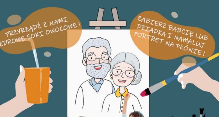Plakat Warsztaty: Maluj zdrowo w Dzień Babci i Dziadka
