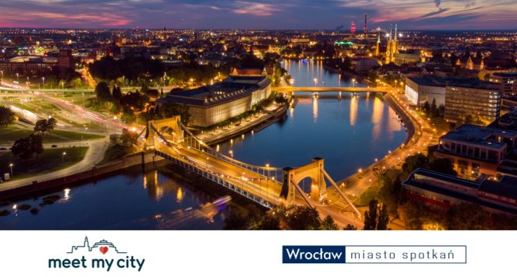 Plakat Bezpłatne spacery po Wrocławiu 2024  z meet my city