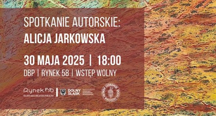 Plakat Spotkanie autorskie z Alicją Jarkowską