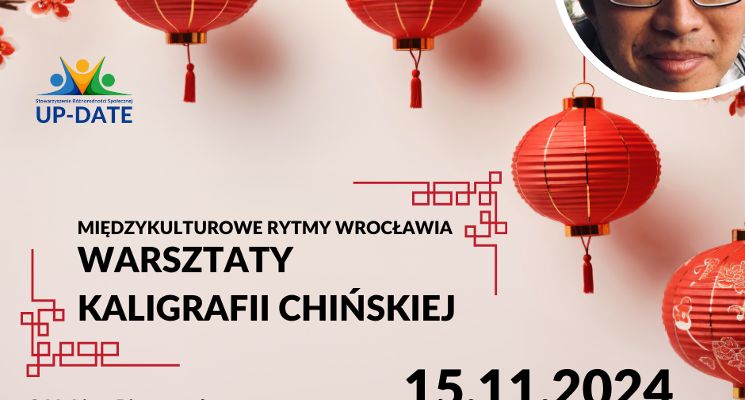 Plakat Międzykulturowe Rytmy Wrocławia. Bezpłatne warsztaty kaligrafii chińskiej