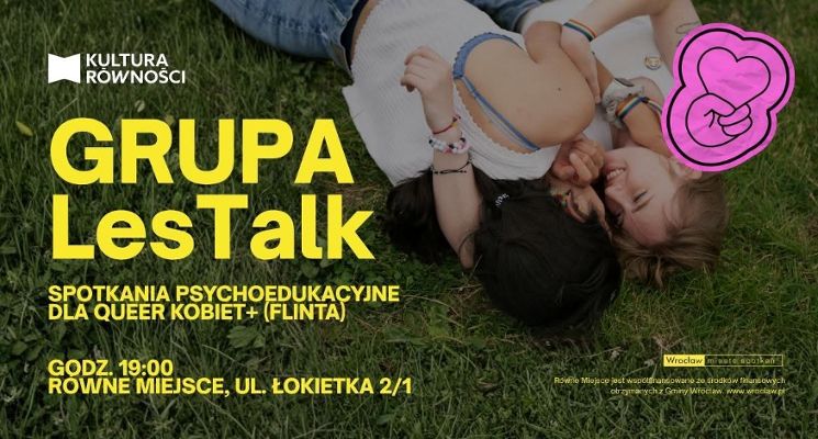 Plakat LesTalk - Spotkania Psychoedukacyjne dla Queer Kobiet+ (FLINTA)