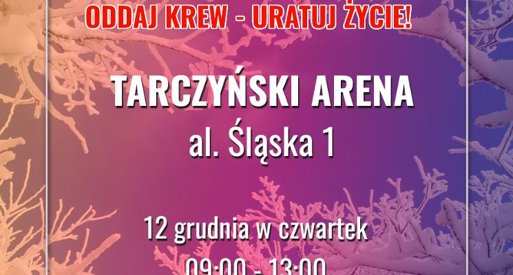Plakat Zbiórka Krwi „Twoja krew – Twoje wsparcie dla Wrocławia!"