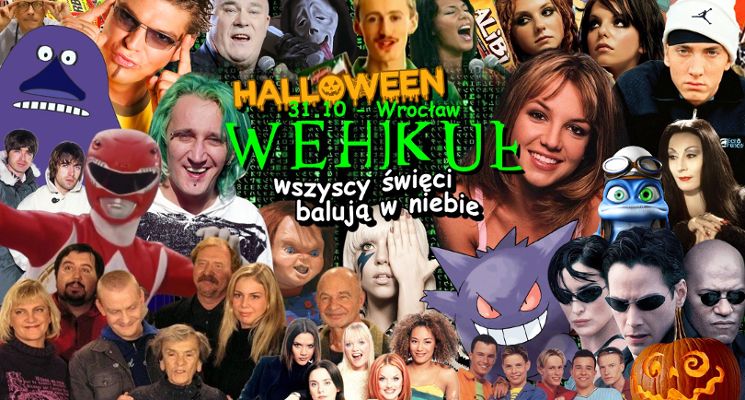 Plakat Halloweenowy Wehikuł: Wszyscy Święci balują w niebie. Lata 1990-2000