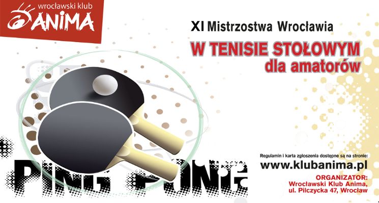 Plakat Eliminacje do XI Mistrzostw w tenisie stołowym dla amatorów
