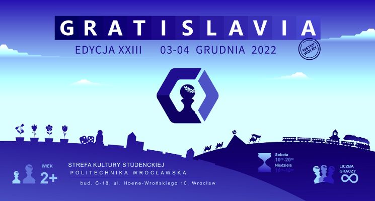Plakat Wrocławski Festiwal Gier Planszowych Gratislavia
