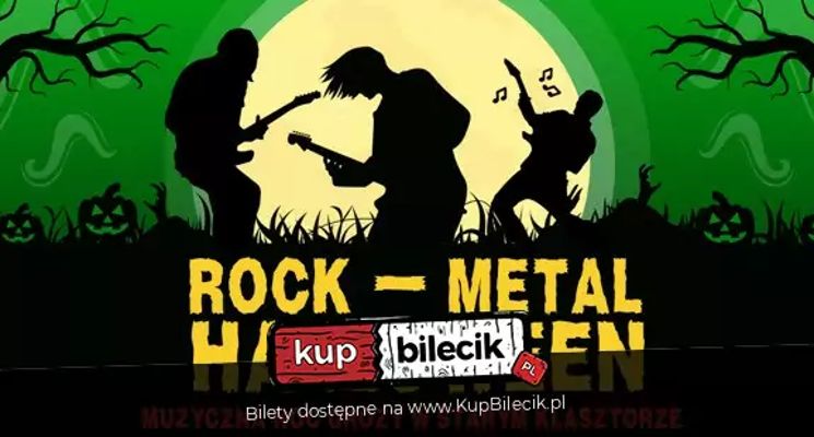 Plakat Rock-Metal Halloween. Muzyczna Noc Grozy w Starym Klasztorze