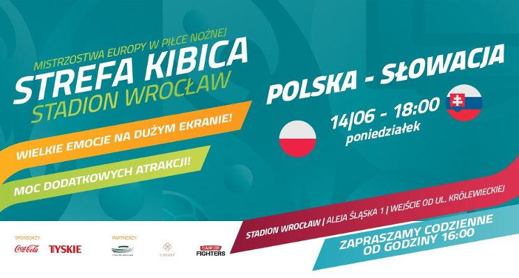 Plakat Strefa Kibica przy Stadionie Wrocław: Polska vs. Słowacja