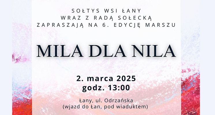 Plakat Marsz „Mila dla Nila” w gminie Czernica