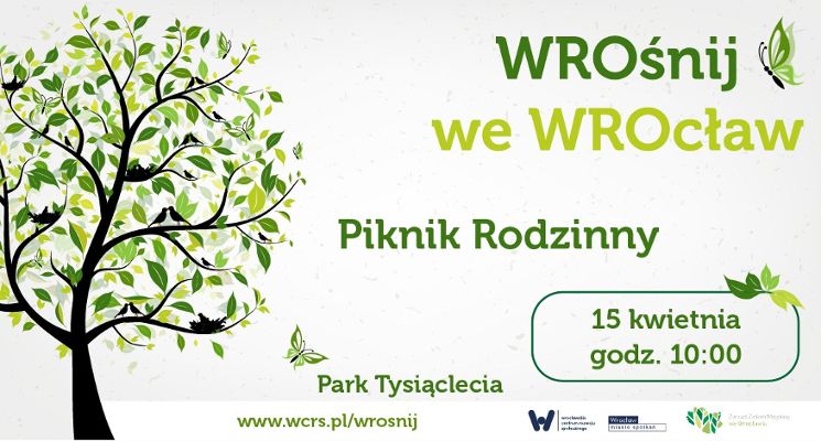 Plakat Piknik rodzinny – WROśnij we WROcław. Park Tysiąclecia