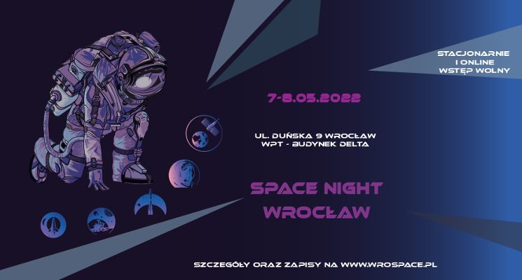 Plakat Space Night Wrocław – konferencja popularnonaukowa