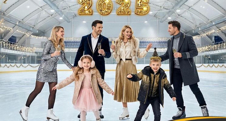 Plakat Sylwester na lodowisku