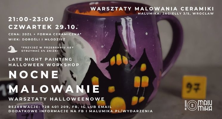 Plakat Halloweenowe Nocne Malowanie | MaluMika