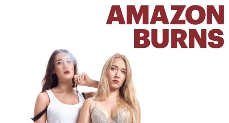 Plakat Amazon Burns  – premiera spektaklu w Sali Teatru Laboratorium