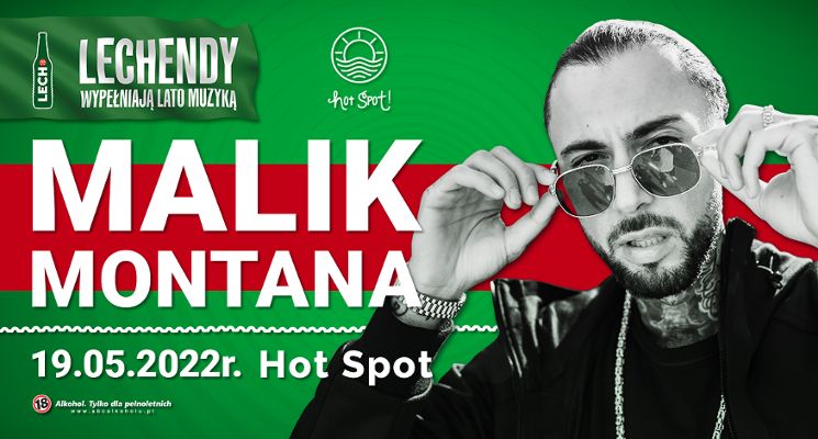 Plakat Raper Malik Montana na HotSpot Beach Bar