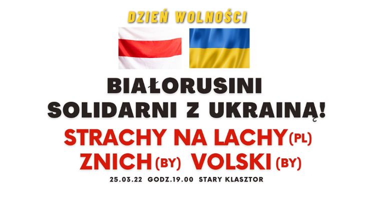 Plakat Strachy na Lachy, Volski, Znich – koncert z okazji Dnia Wolności