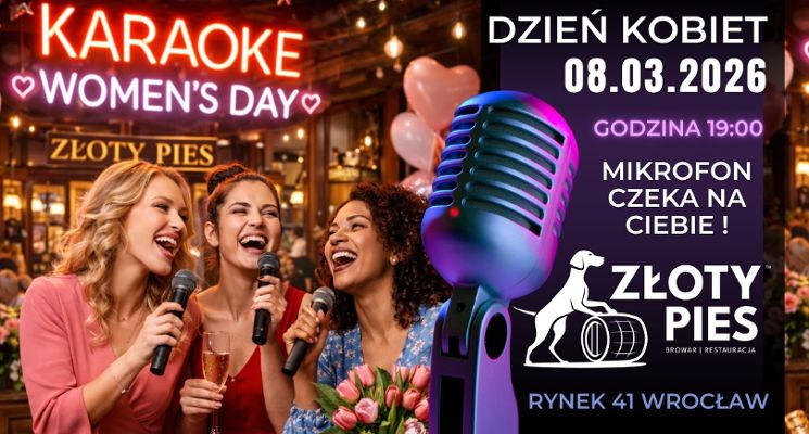 Plakat Karaoke na Dzień Kobiet w Złotym Psie