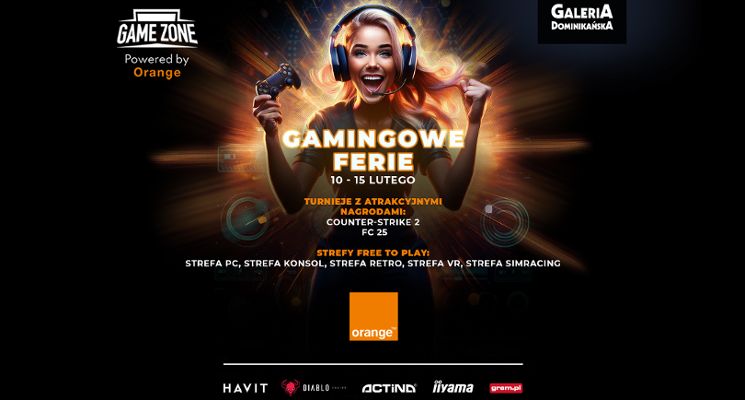 Plakat Gamingowe ferie w Galerii Dominikańskiej