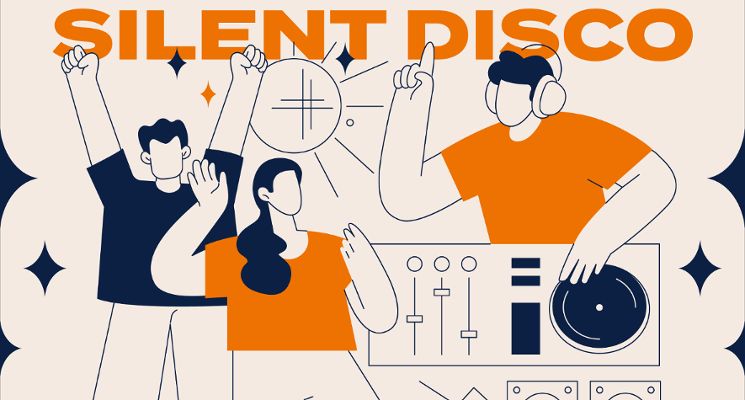 Plakat Silent Disco na Lodowisku Tarczyński Arena Wrocław