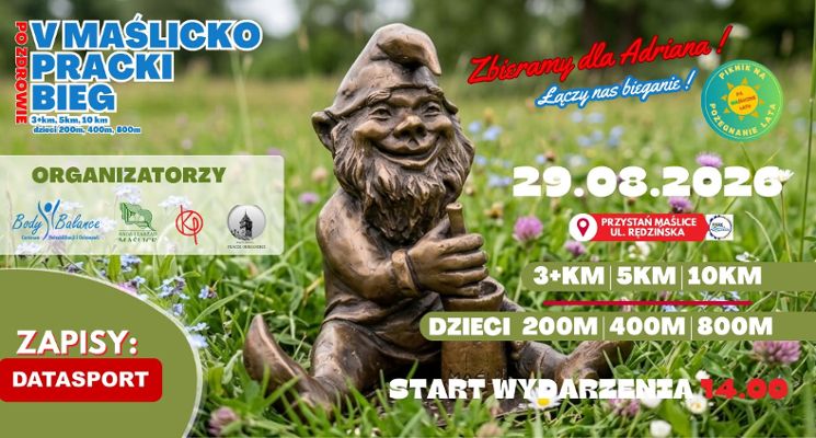 Plakat 5 edycja Maślicko-Pracki bieg po zdrowie