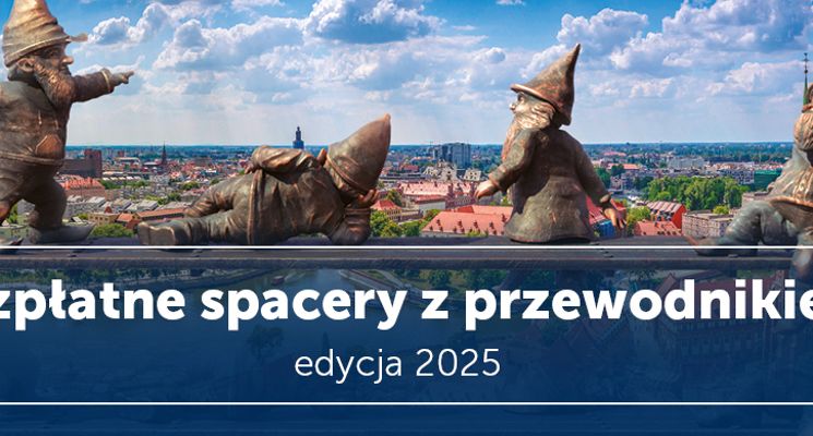 Plakat Bezpłatne Letnie Spacery z Przewodnikiem po Wrocławiu z PTTK